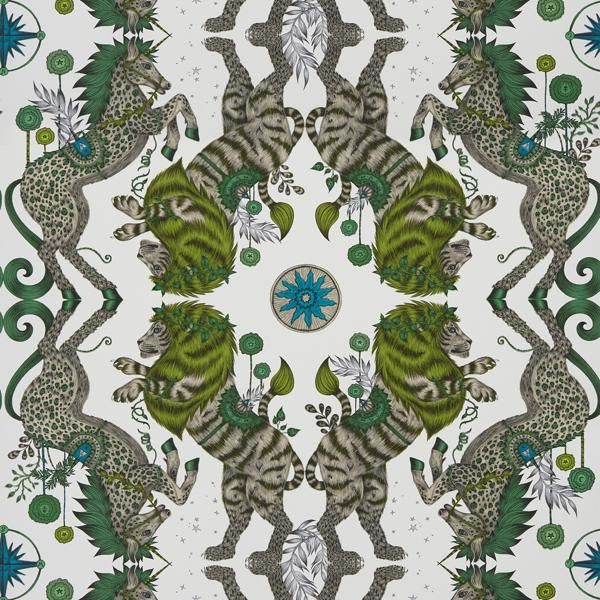 Sample W0113/04 Caspian Wp Green Animal/Insect Clarke And Clarke Wallpaper