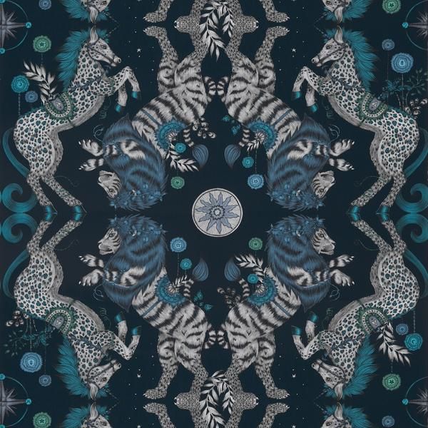 Sample W0113/05 Caspian Wp Blue Animal/Insect Clarke And Clarke Wallpaper
