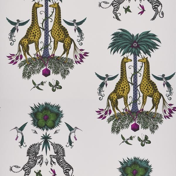 Sample W0114/05 Creatura Yellow Animal/Insect Clarke And Clarke Wallpaper