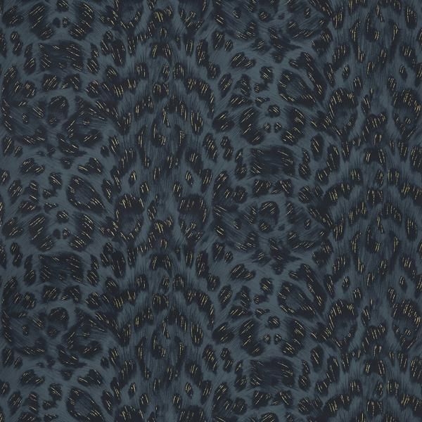 Sample W0115/07 Felis Blue Animal Skins Clarke And Clarke Wallpaper