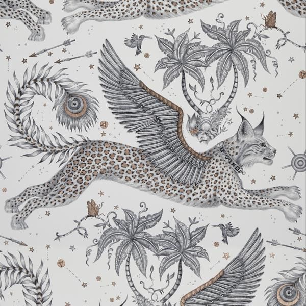 Sample W0118/04 Lynx Pink Animal/Insect Clarke And Clarke Wallpaper