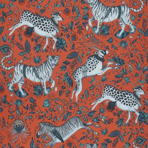 Sample W0119/03 Protea Pink Animal/Insect Clarke And Clarke Wallpaper