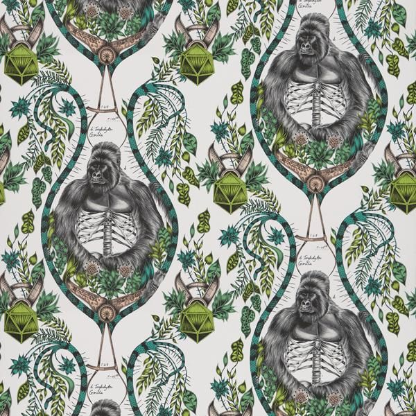 Sample W0120/03 Silverback Pink Animal/Insect Clarke And Clarke Wallpaper