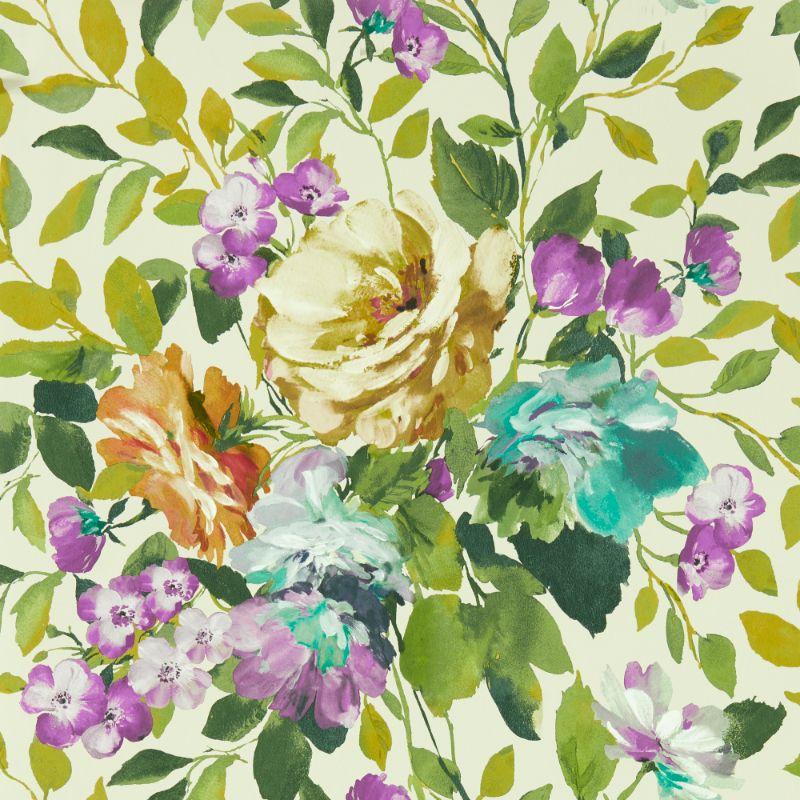 Sample - W0139/01.Cac.0 | Bloom, Multi Color Floral - Clarke And Clarke Wallpaper
