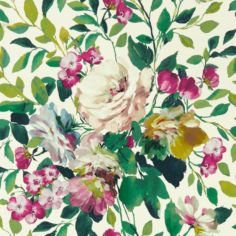 Sample - W0139/03.Cac.0 | Bloom, Multi Color Floral - Clarke And Clarke Wallpaper
