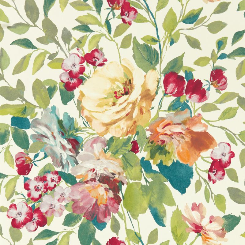 Sample - W0139/04.Cac.0 | Bloom, Multi Color Floral - Clarke And Clarke Wallpaper