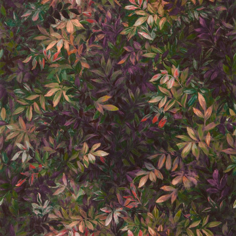 Sample - W0140/01.Cac.0 | Congo, Purple Leaf - Clarke And Clarke Wallpaper