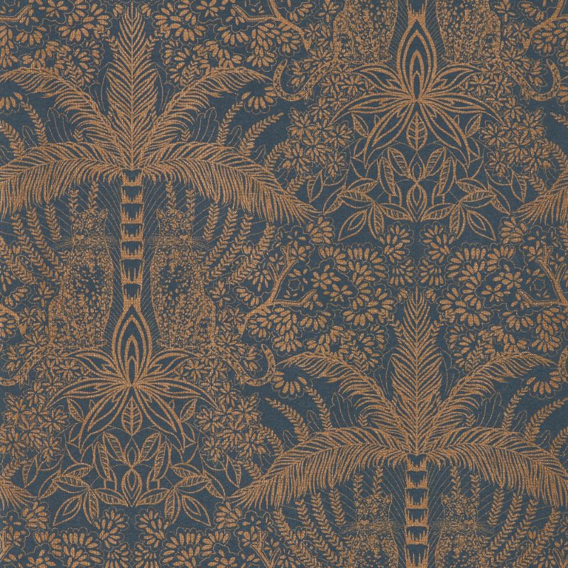 Purchase W0141/01.Cac.0 Leopardo, Blue Tropical - Clarke And Clarke Wallpaper
