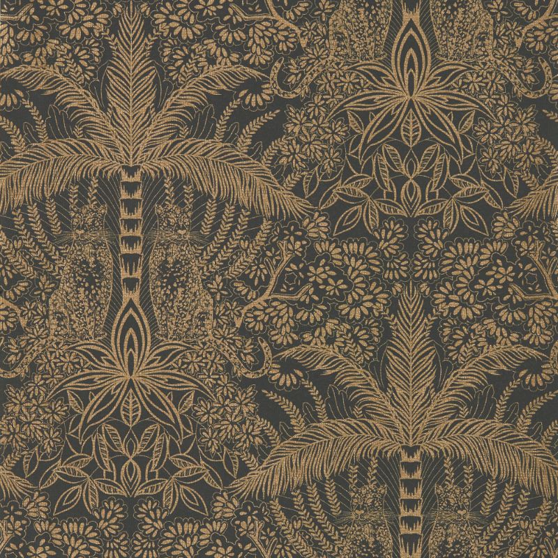 Sample - W0141/02.Cac.0 | Leopardo, Brown Tropical - Clarke And Clarke Wallpaper