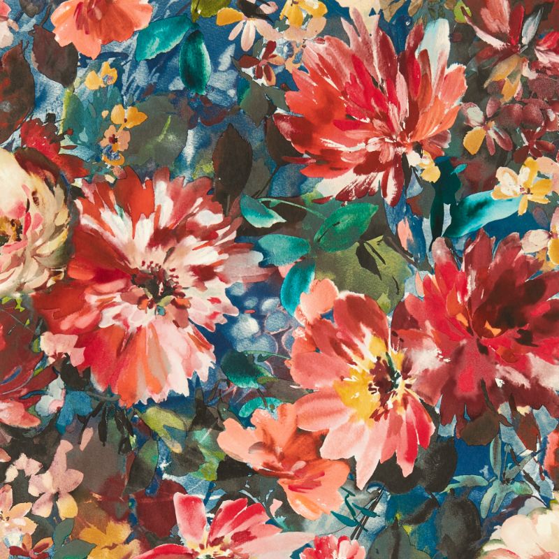 Sample - W0145/03.Cac.0 | Tahiti, Multi Color Floral - Clarke And Clarke Wallpaper