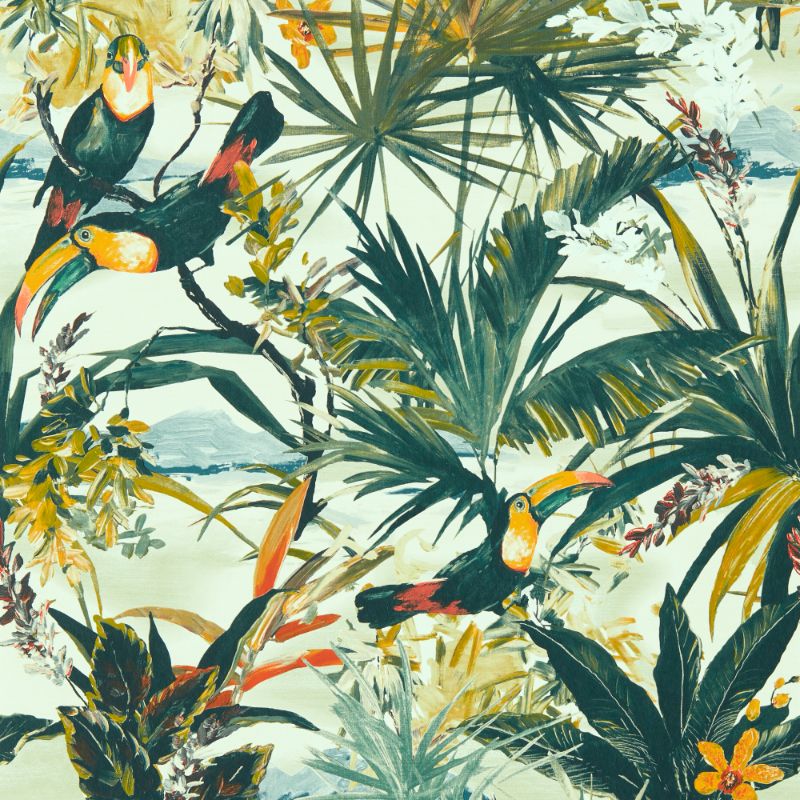 Purchase W0146/01.Cac.0 Toucan, Green Tropical - Clarke And Clarke Wallpaper