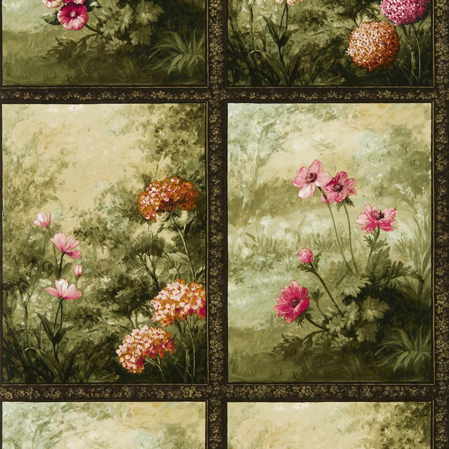 Purchase W0155/01 Artus, Green Floral - Clarke And Clarke Wallpaper