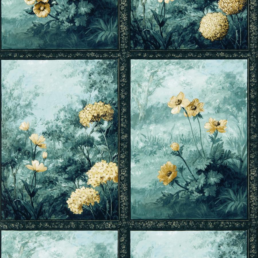 Purchase W0155/02 Artus, Blue Floral - Clarke And Clarke Wallpaper