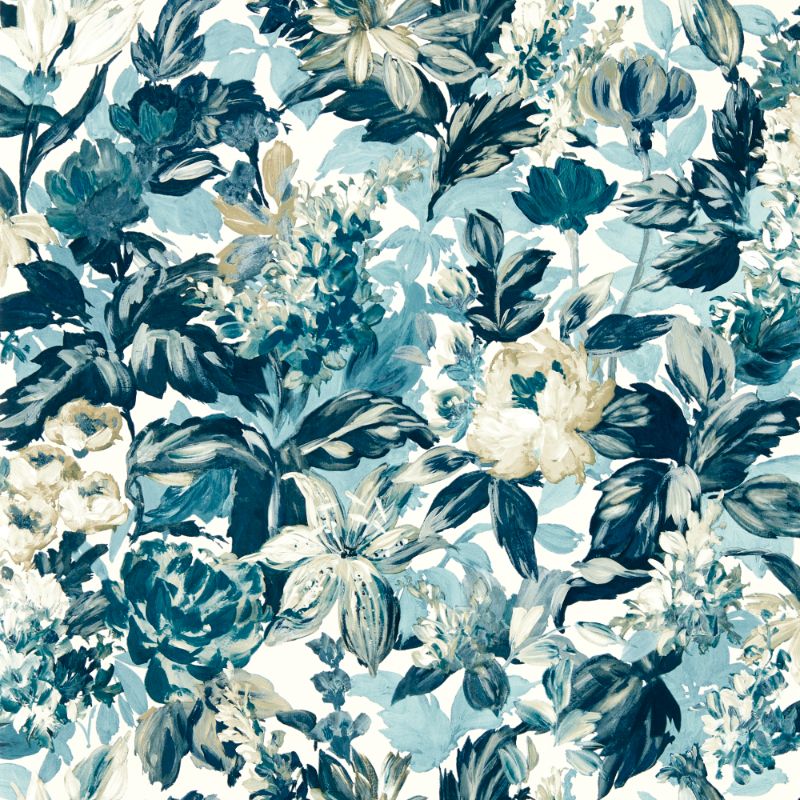 Purchase W0158/01.Cac.0 Lilum, Blue Floral - Clarke And Clarke Wallpaper