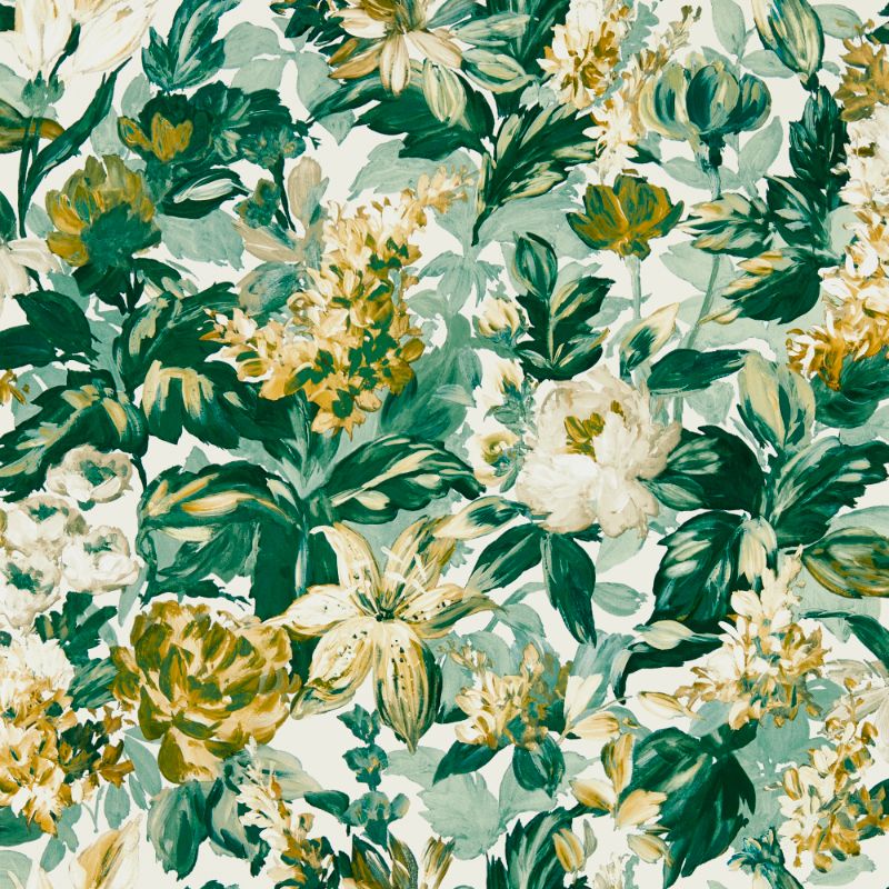 Purchase W0158/02.Cac.0 Lilum, Green Floral - Clarke And Clarke Wallpaper