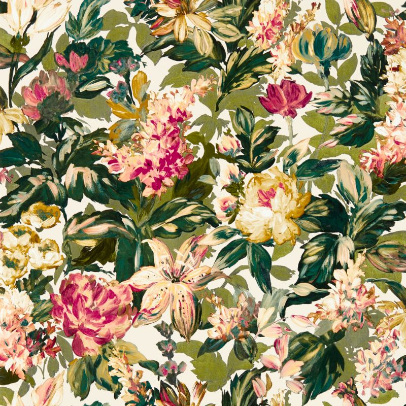 Purchase W0158/03.Cac.0 Lilum, Green Floral - Clarke And Clarke Wallpaper