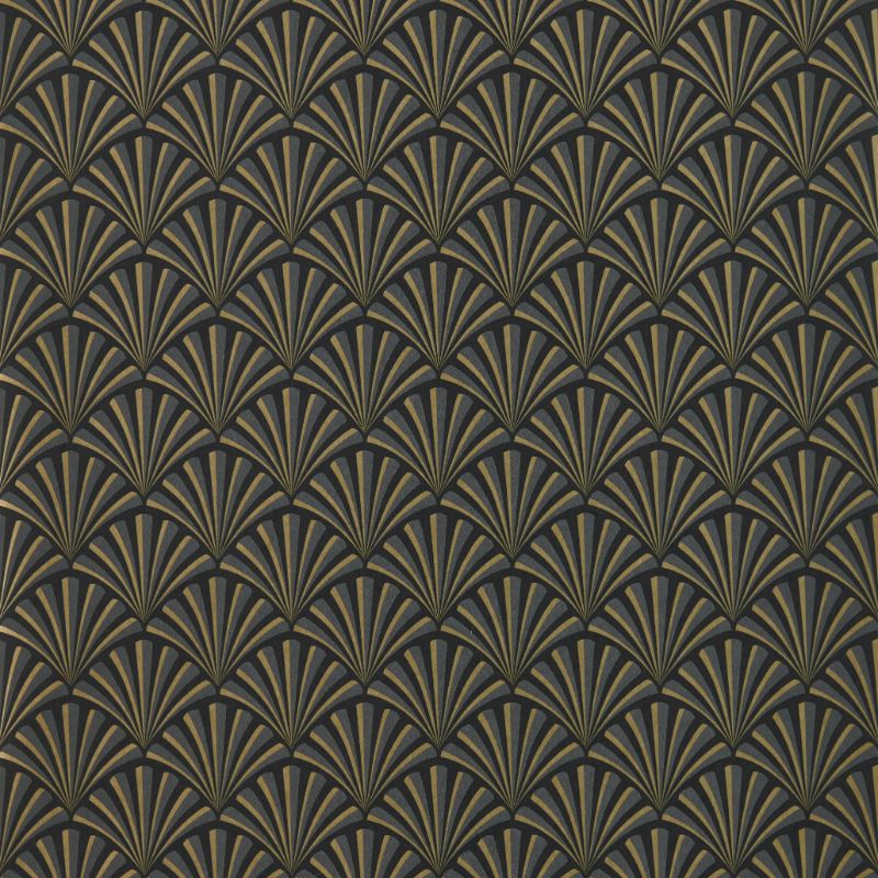 Sample - W0164/01.Cac.0 | Chrysler, Black Geometric - Clarke And Clarke Wallpaper