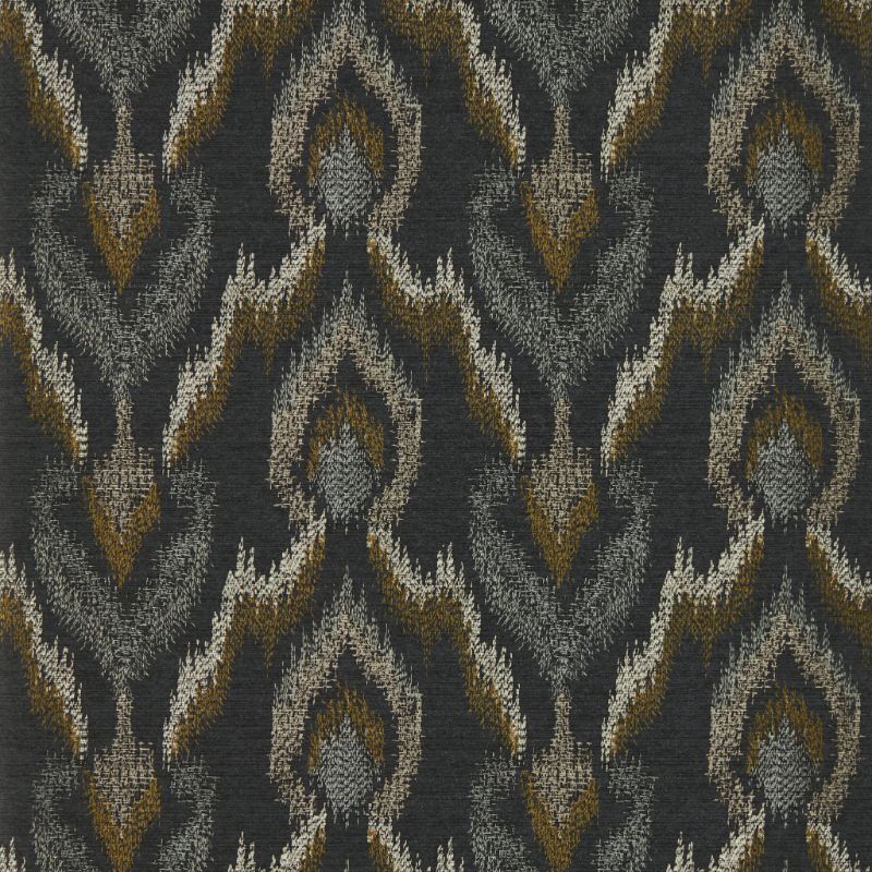 Sample - W0170/02.Cac.0 | Velluto, Black Ikat - Clarke And Clarke Wallpaper