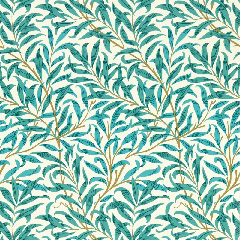 Purchase W0172/05.Cac.0 Willow Boughs, Blue Leaf - Clarke And Clarke Wallpaper