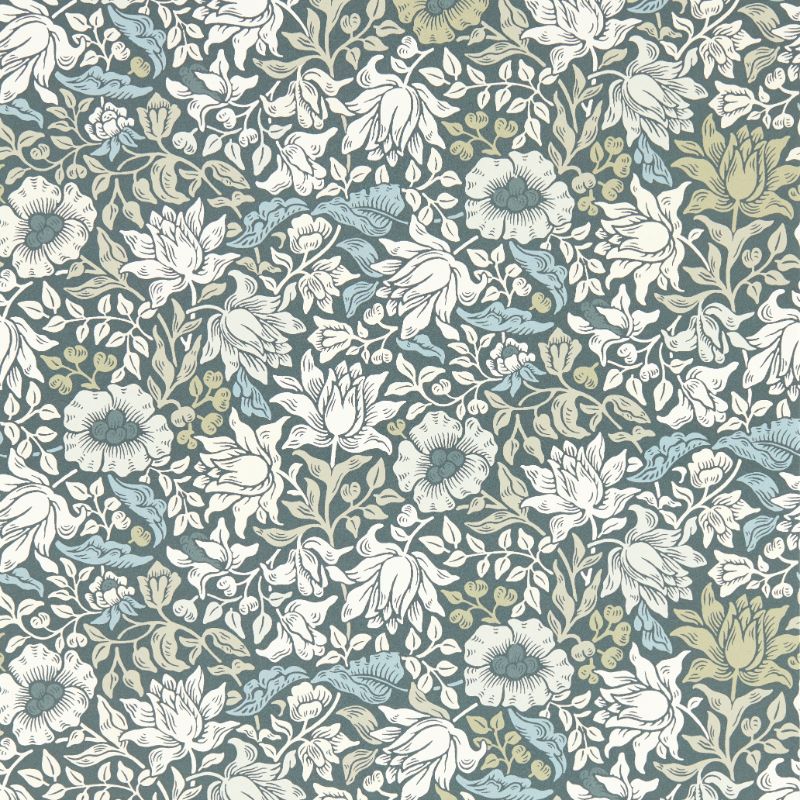 Purchase W0173/01.Cac.0 Mallow, Blue Jacobean - Clarke And Clarke Wallpaper