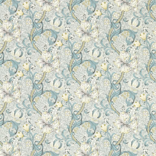 Purchase W0174/02.Cac.0 Golden Lily, Blue Damask - Clarke And Clarke Wallpaper