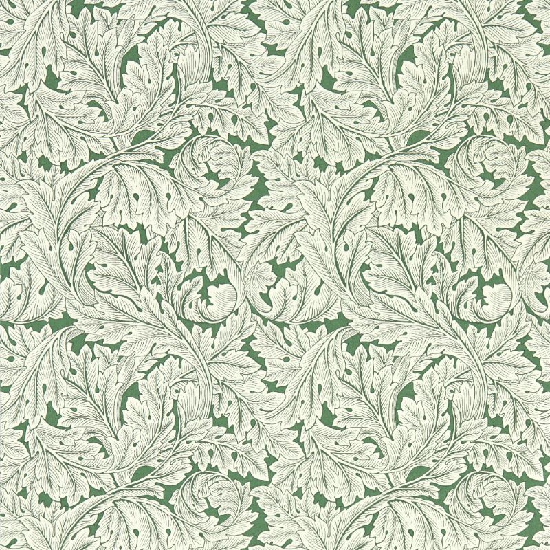 Sample - W0175/01.Cac.0 | Acanthus, Green Leaf - Clarke And Clarke Wallpaper