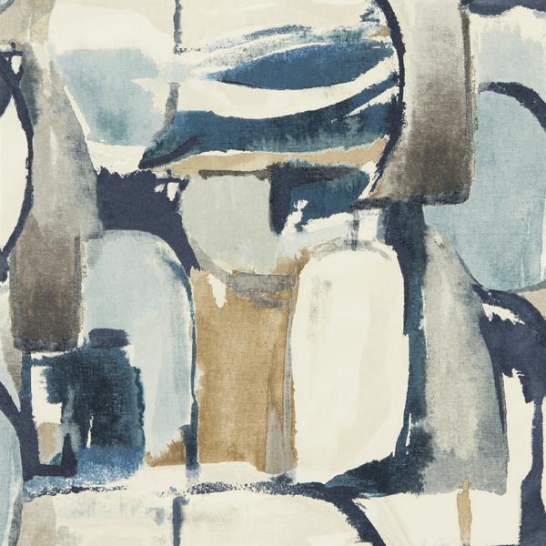 Sample - W0180/01 | Figura, Blue Abstract - Clarke & Clarke Wallpaper - W0180/01.Cac.0