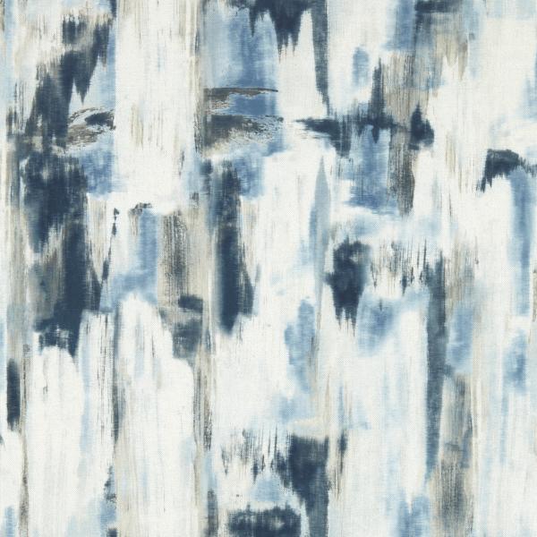 Sample - W0183/01 | Lagna, Blue Abstract - Clarke & Clarke Wallpaper - W0183/01.Cac.0