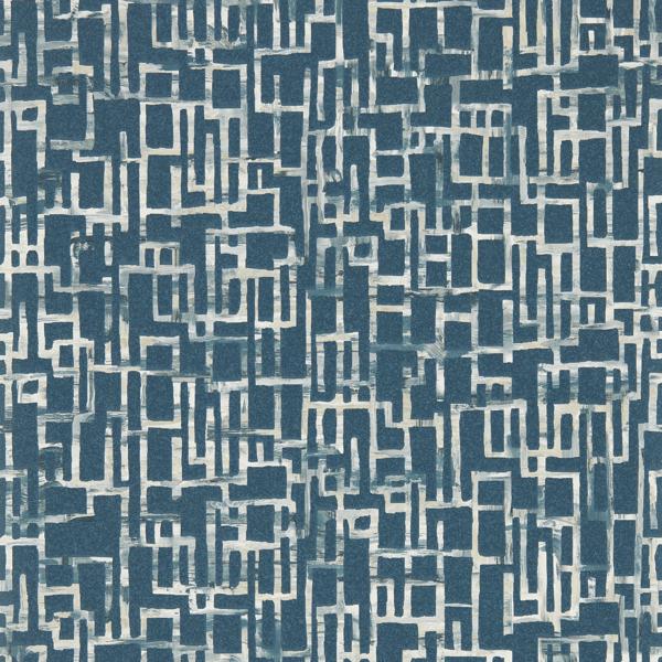 Purchase W0184/02-Cac Quadrata, Blue Geometric - Clarke & Clarke Wallpaper Wallpaper - W0184/02.Cac.0