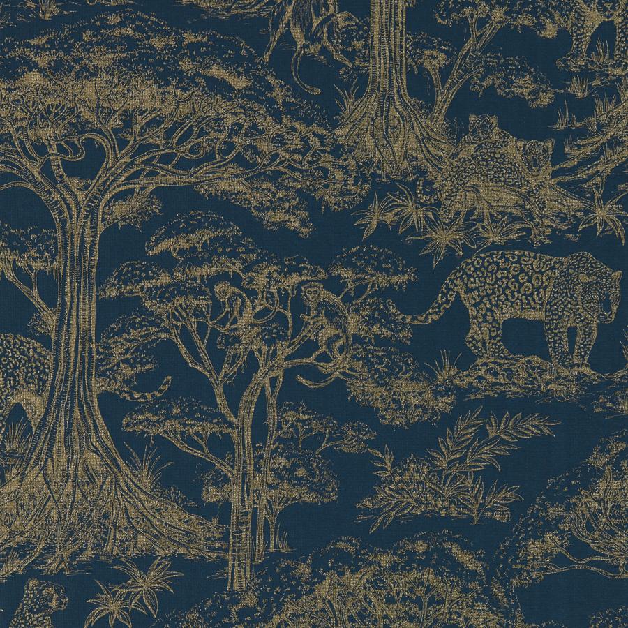 Purchase W0185/02 Kisumu, Blue Toile - Clarke And Clarke Wallpaper