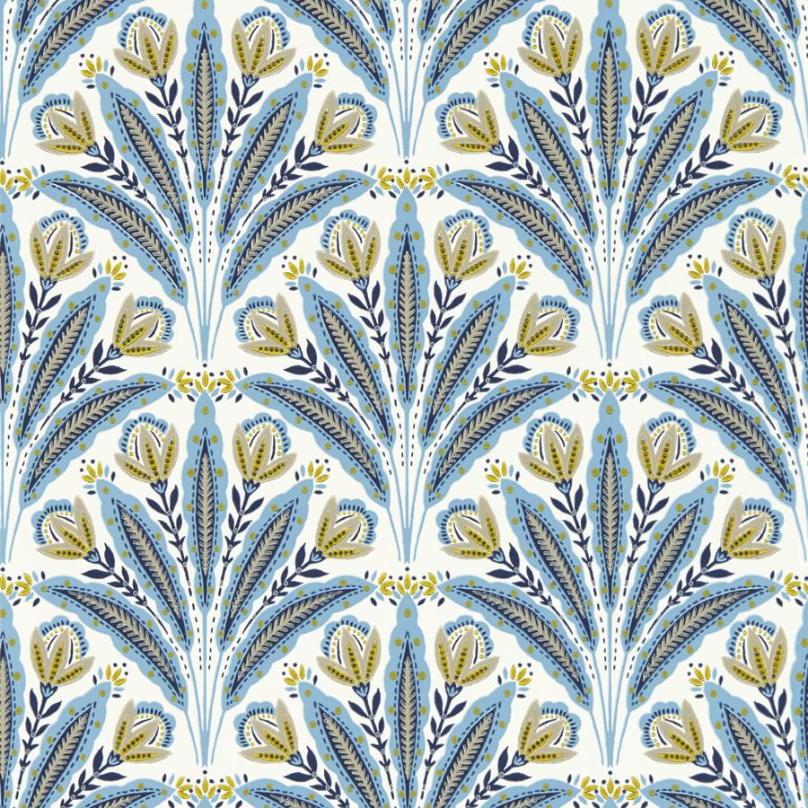 Purchase W0193/02 Attingham, Blue Modern - Clarke And Clarke Wallpaper