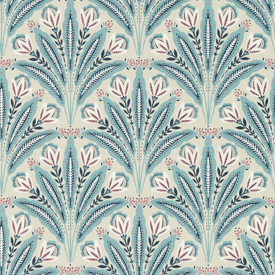 Purchase W0193/03 Attingham, Blue Modern - Clarke And Clarke Wallpaper