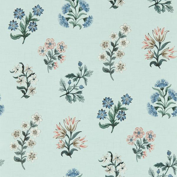 Sample - W0194/04 | Leiden, Green Botanical - Clarke And Clarke Wallpaper