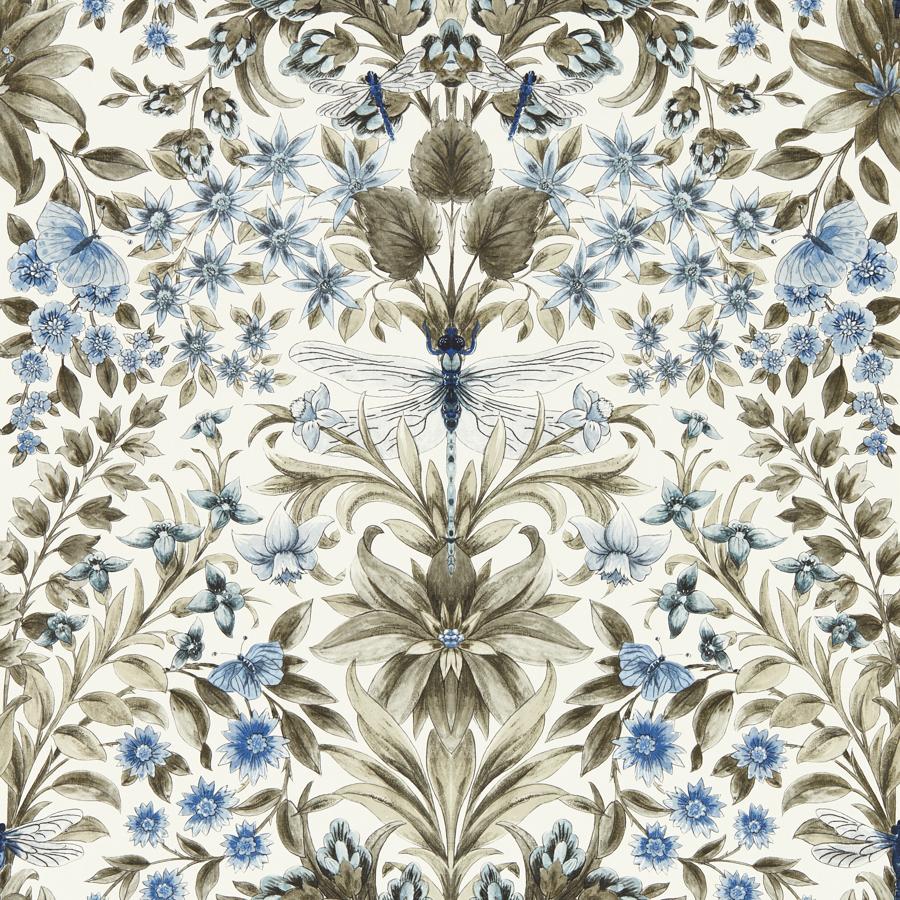 Purchase W0196/01 Mirabell, Blue Botanical - Clarke And Clarke Wallpaper