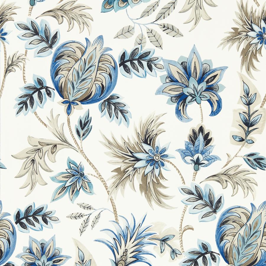 Purchase W0198/03 Sizergh, Blue Jacobean - Clarke And Clarke Wallpaper