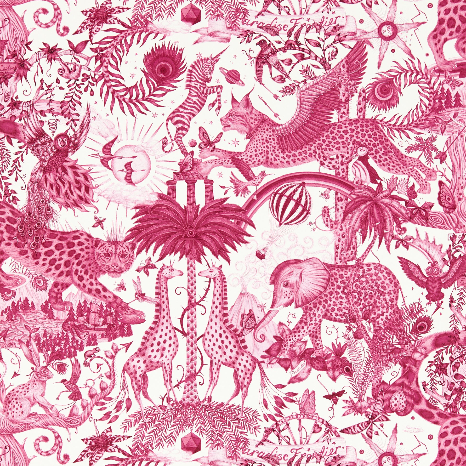 Purchase W0216/01 Paradise Lost, Pink Novelty - Clarke And Clarke Wallpaper