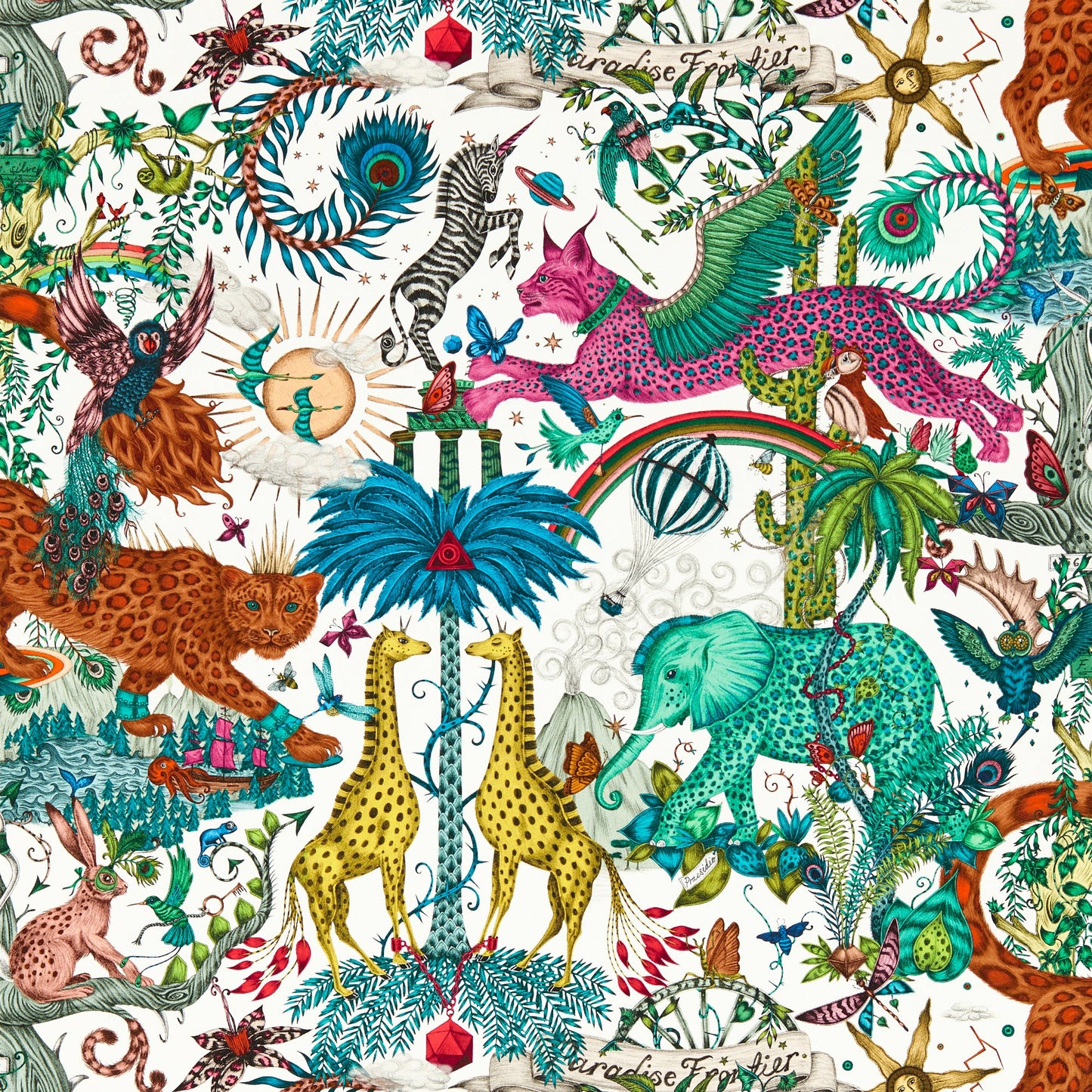 Sample - W0216/03 | Paradise Lost, Multi Color Novelty - Clarke And Clarke Wallpaper