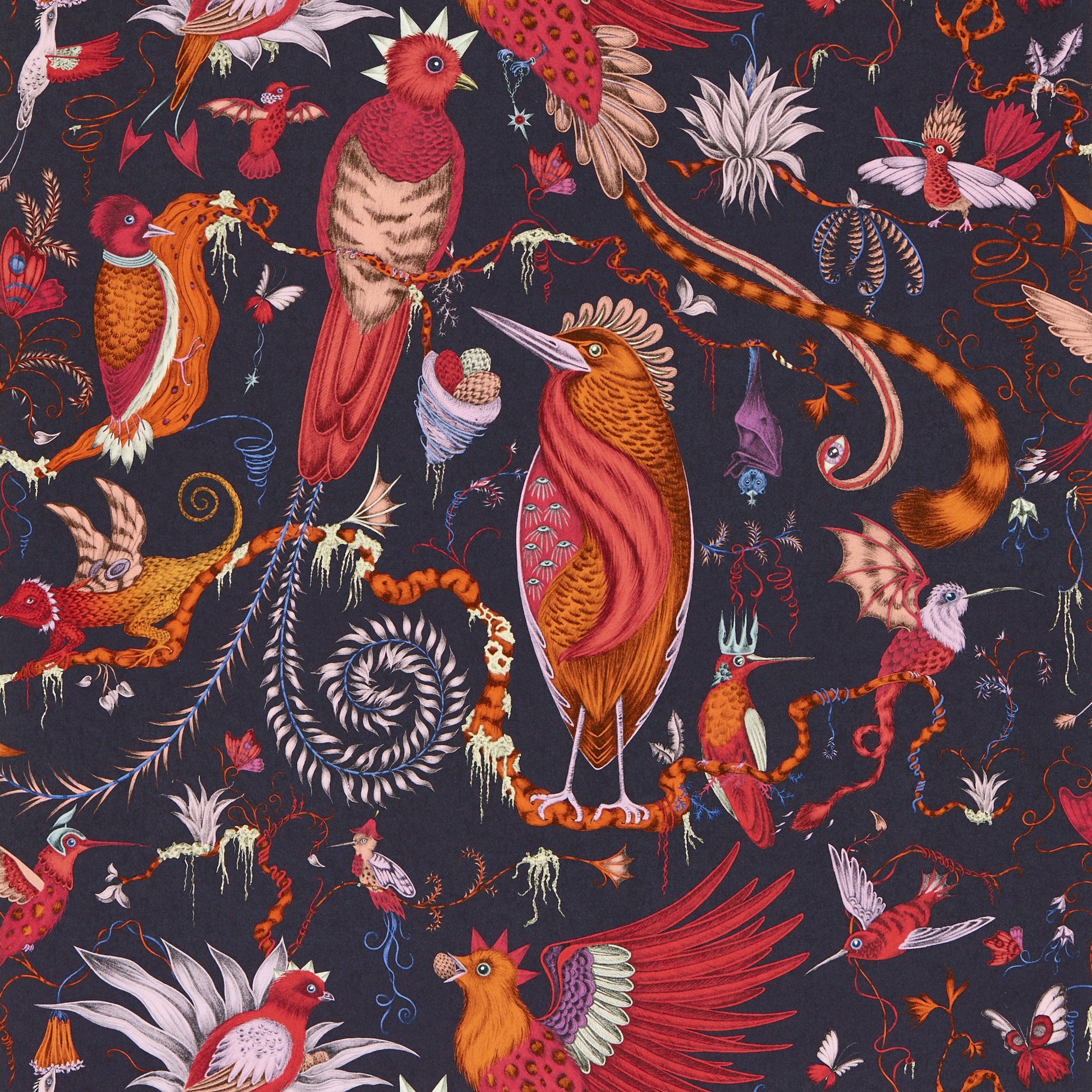 Sample - W0217/04 | Quetzal, Purple Novelty - Clarke And Clarke Wallpaper