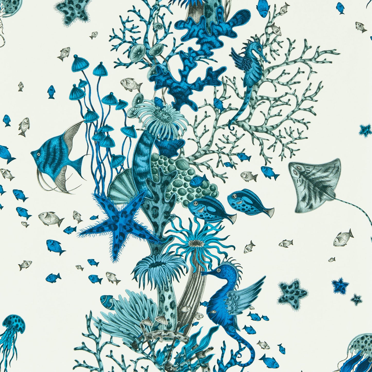 Sample - W0218/02 | Seaforest, Blue Novelty - Clarke And Clarke Wallpaper