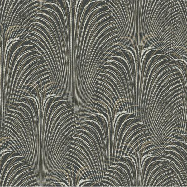 Sample W3592.841.0 Black Geometric Kravet Design Wallpaper