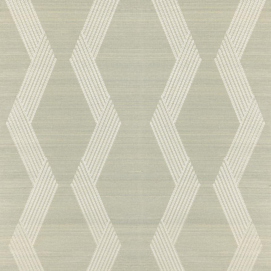 Sample - W3835.1101.0 Chainlink Emb Sisal, Ice by Kravet Couture Wallpaper