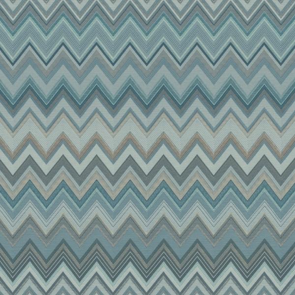 Sample - W3848.5.0 | Happy Zig Zag Wp, Blue Chevron - Kravet Couture Wallpaper