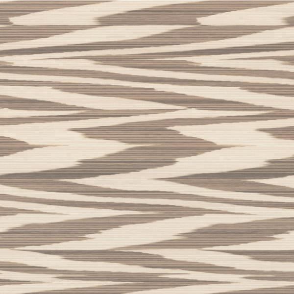 Sample - W3852.6.0 | Flamed Zig Zag Wp, Brown Abstract - Kravet Couture Wallpaper