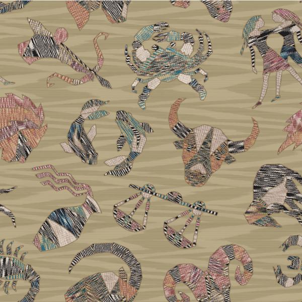 Sample - W3853.1616.0 | Constellations Wp, Brown Novelty - Kravet Couture Wallpaper