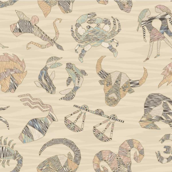 Sample - W3853.16.0 | Constellations Wp, Beige Novelty - Kravet Couture Wallpaper