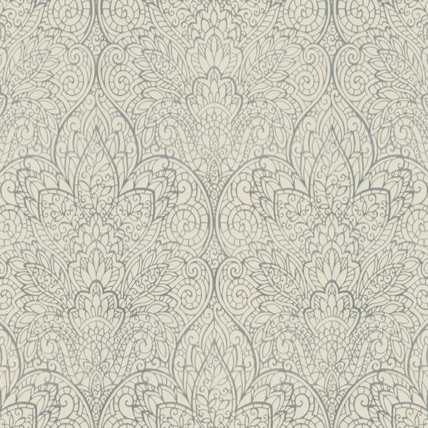 Purchase W3859.1.0 Kravet Design, Green Damask - Kravet Design Wallpaper