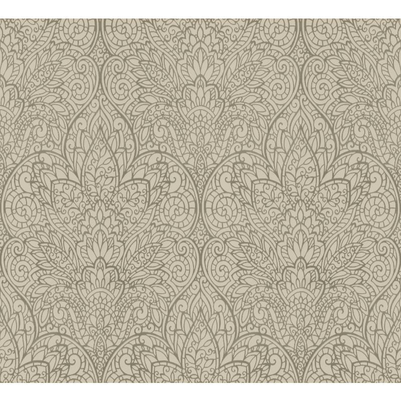 Purchase W3859.106.0 Kravet Design, Brown Damask - Kravet Design Wallpaper