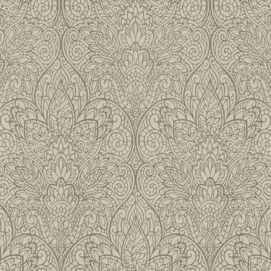 Purchase W3859.106.0 Kravet Design, Brown Damask - Kravet Design Wallpaper