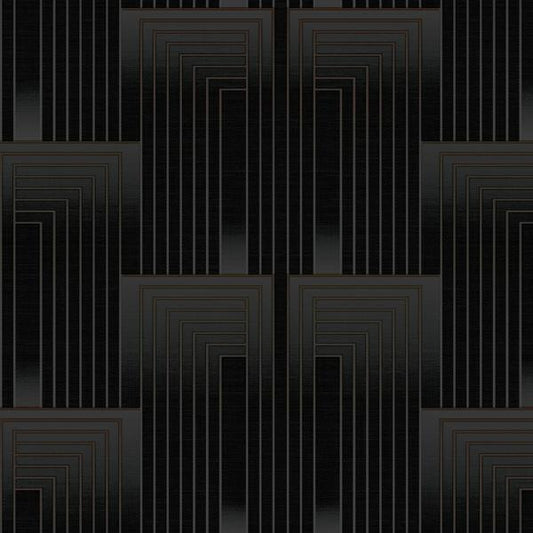 Purchase W3861.811.0 Kravet Design, Black Geometric - Kravet Design Wallpaper