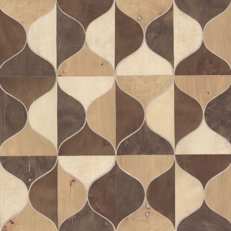 Purchase W3864.61.0 Kravet Design, Brown Ogee - Kravet Design Wallpaper